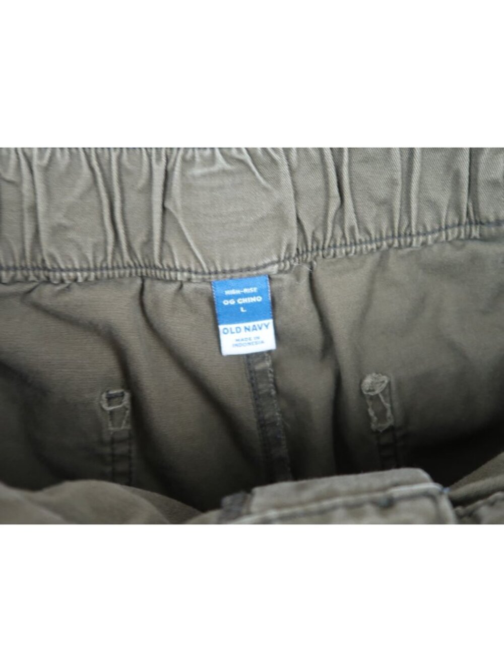 ✨3/$30 Old Navy L High-Rise Olive Green Chino Shorts Cotton - Picture 5 of 6